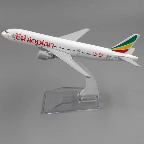 1/400 Aircraft Air Ethiopian Airlines Boeing777 16cm Alloy Plane Model Toys Children Kids Gift for Collection DecorationXJ241010