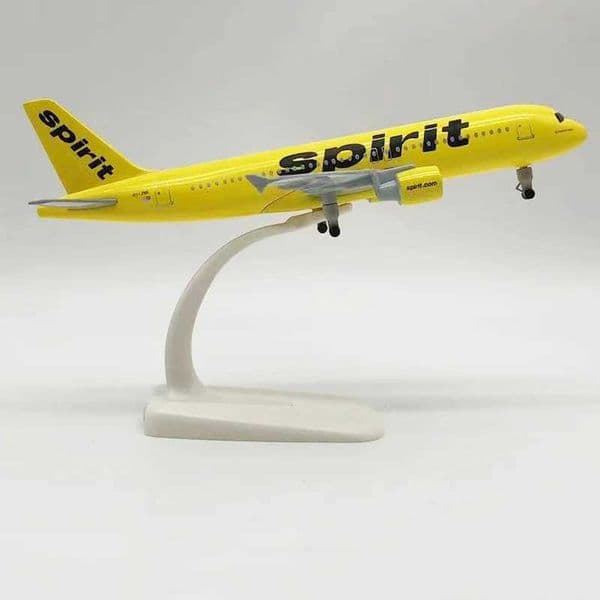 20CM Airplanes Spirit Airlines A320 Metal Diecast Plane Model Aircraft Display Kid Gift Collectible Wheels DisplayXJ241010