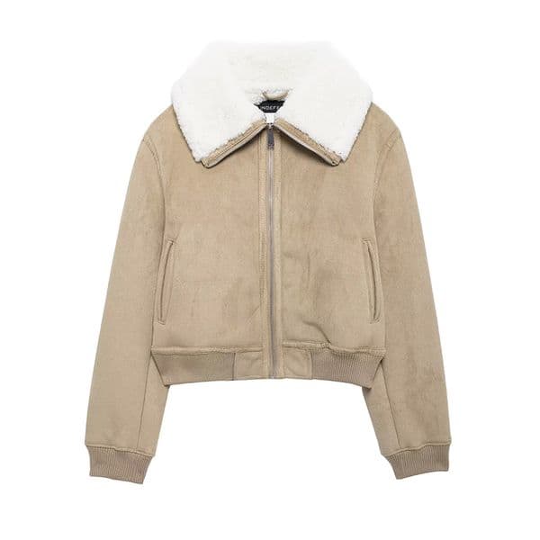 Winter Bombers Women's Jackets Short Khaki Outwear Long Sleeve Tops Solid Elegant Streetwear Pockets Woman Jackers Coat