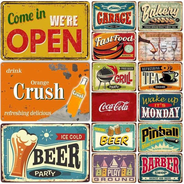 Come in we are open coffee beer tea Metal Tin Signs Posters Plate Wall Decor for Bars Restaurant Cafe Clubs Retro Posters PlaqueXJ241010
