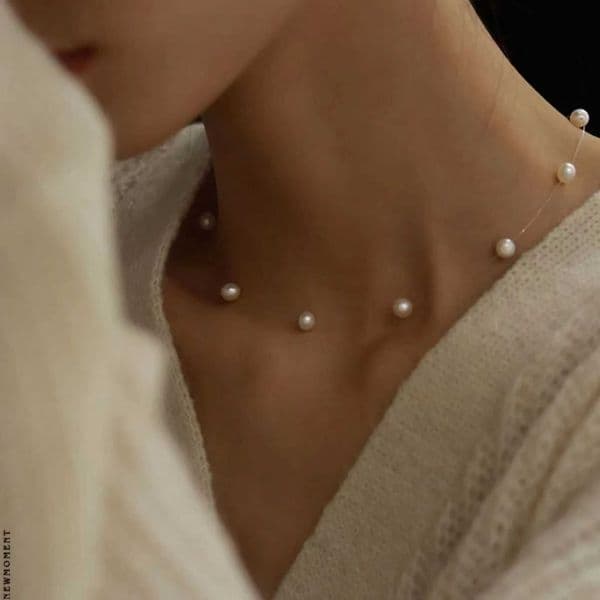 Womens Neck Chain Kpop Pearl Choker Necklace Gold Color Goth Chocker Jewelry Pendant Necklaces 2024 Collar for GirlX241009