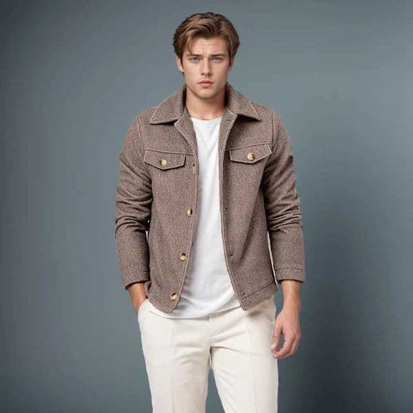 Mens Autumn Winter New Woolen Jackets Mens Fashion Business Casual Slim Solid Wool Coats Street Outdoor High Quality Outerwear LX241010