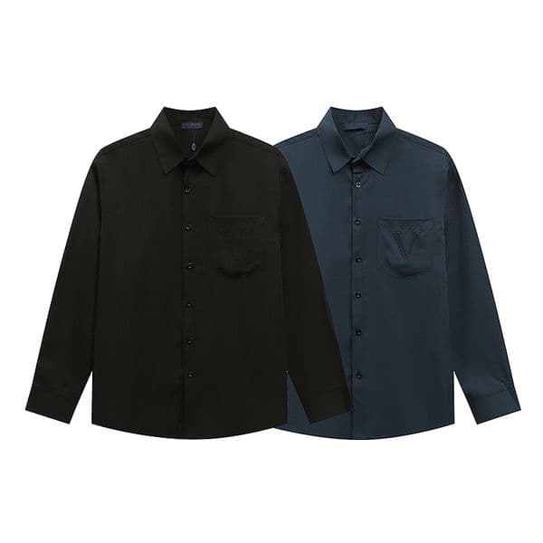 Designer Business Dress Shirt Fashion Casual Cotton Men Women Long Sleeve Clothing Top Quality Embroidered Solid Color Shirt