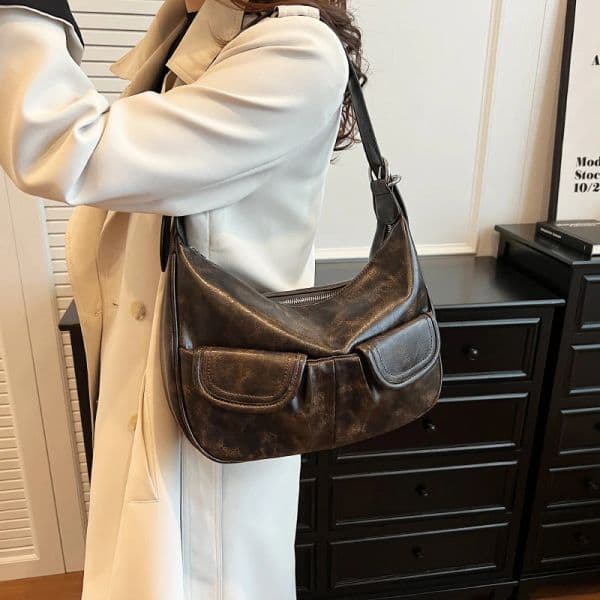 Designer Shoulder Bags Women Solid Color All-match Simple Multifunction Handbags Large Capacity Underarm Bags for Women Hobo Purse
