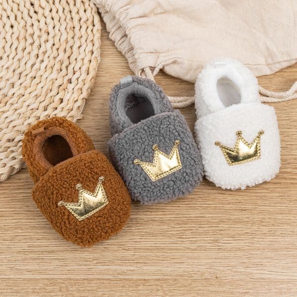 Fashion Design Crown Winter Lamb Down Newborn Littlesprouts Baby Girls Boys Kids Toddler Shoes Warm and Non Slip First Walker shoes