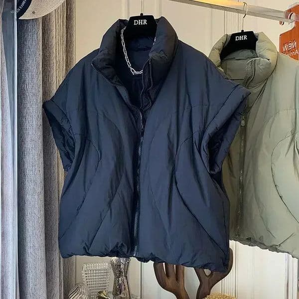 Deep city retro winter apron vest womens sleeveless jacket old style oversized casual down jacket Y2k Korean review 241009