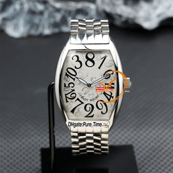 New 39mm Crazy Hours Color Dreams 8880 CH A2813 Automatic Mens Watch Black Big Number Silver Dial Stainless Steel Bracelet Gents Watches Pure_Time Z02g