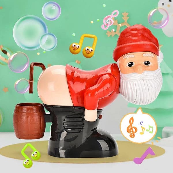 Christmas decorations Santa Claus bubble machine with music light Farting soap bubbles toy novels childrens toys Christmas gifts for boys and girls 240930