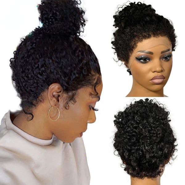 woman Hd Lace Wig 180Density Kinky 4C Edges Baby Human Hair 13X4 HD Frontal Wig Afro Curly Lace Front Wigs Synthetic Curly