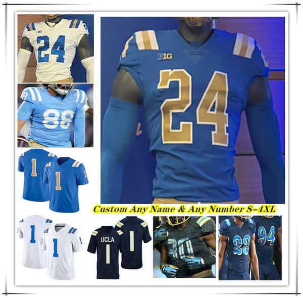 UCLA College Football Jersey Ethan Garbers Justyn Martin T.J. Harden Keegan Jones Rico Flores Jr Moliki Matavao Jalen Berger Carson Schwesinger Bryan Addison Oladejo