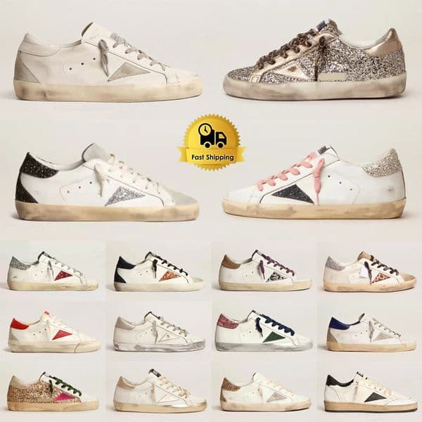 2026 Designer Loafers Sneakers Super-stars Shoes Leather Italy Vintage Dirty Do-Old Shoe Women Men Black White Ball Casual Star Trainers Size 36-46