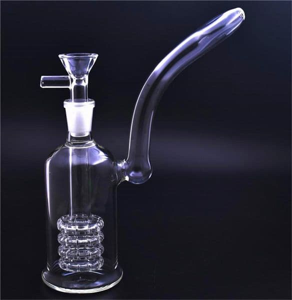 14.5mm Water Glass Handmade Recycler Pipes Thick Clear Pipe Small Mini Bong