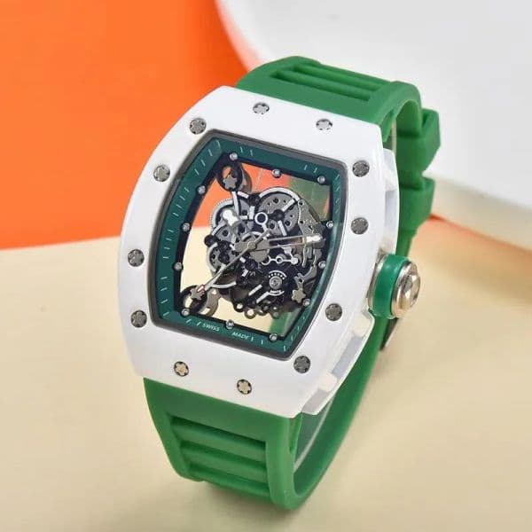 2024 22A New Large colored diamonds Stainless Steel Quartz Watch for Men Fashion Wristwatch Chronograph Date Sport Timepiece