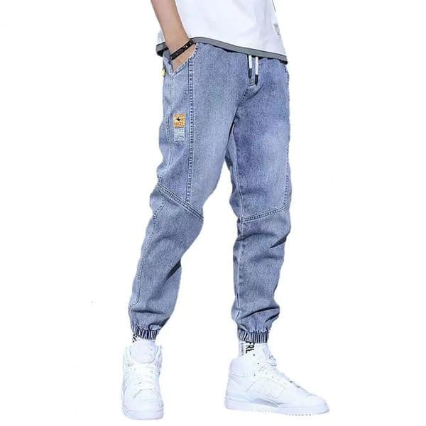 Autumn Winter Blue Cargo Jeans Men Streetwear Denim Jogger Pants Baggy Jean Trousers Male Oversize Large size 5XL 241011