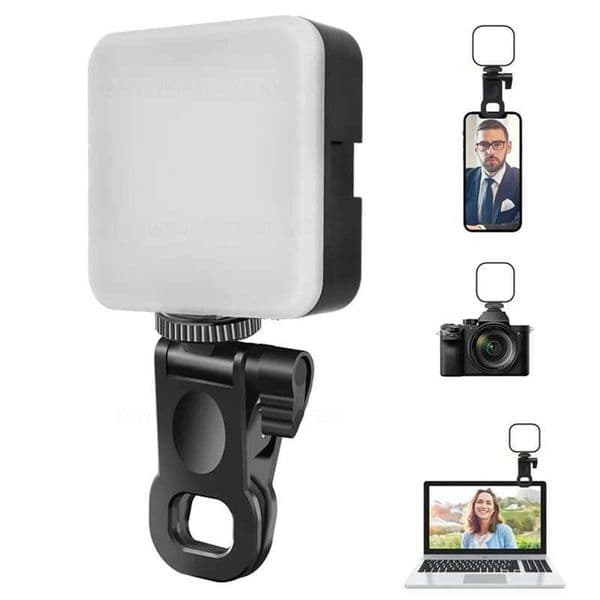 Portable Selfie Ring - Mini 5600K Dimmable LED Camera Flash Light Clip-on for Phone, Photography, Video, Makeup, and Tablet dh5727163