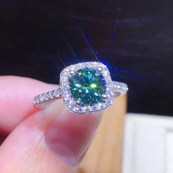 2ct AAAAA Green Moissanite Ring 925 Sterling silver Engagement Wedding band Rings for Women Bridal Finger Party Jewelry Gift