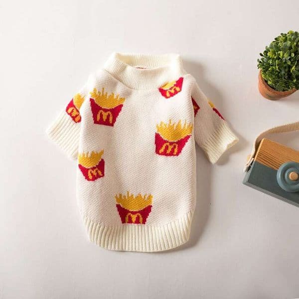 Soft Cotton Sweater Pets, Small Dog Clothing, Cute French Fries Printed, High Quality Design Jacket for Cats and Animals dh5727163