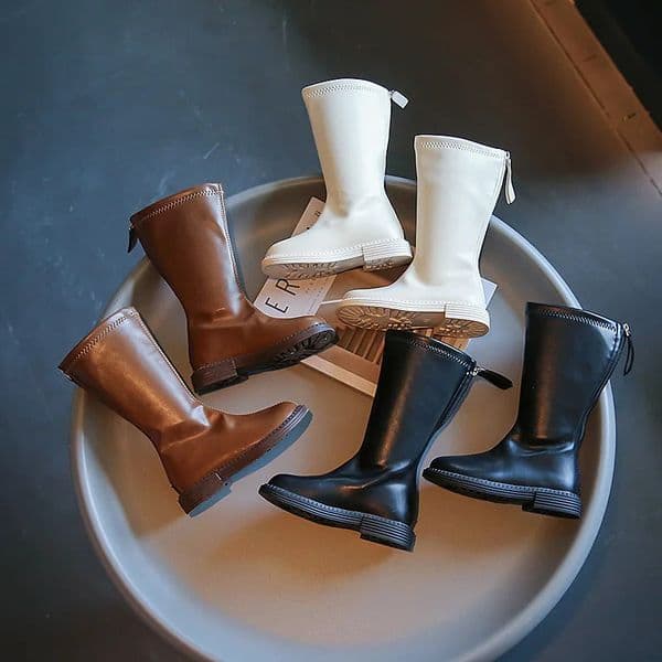 Girl Boots Children Boots Girls Fashionable Soft Soled Princess Shoe Fashion Leather Boots Winter Shoe for Girl Platform Boots 241014