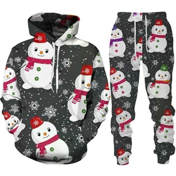 New Year Christmas Hoodies Sets Y2k Men Pants Santa Claus Mens 3D Printed Tracksuit Set Novelty Oversize Loose Man StreetwearXJ241015