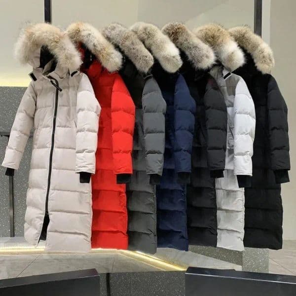 Style Famous Designer Mystique Women Down Puffer Jackets Embroidery Letters Winter Jacket Hooded gooses Outdoor Long Fur Clothing Coats 123