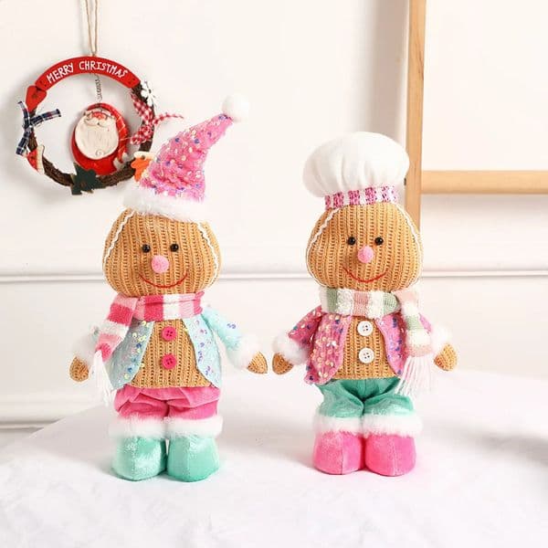 Christmas gingerbread pink hat chefs holiday decoration table celebration event 241014