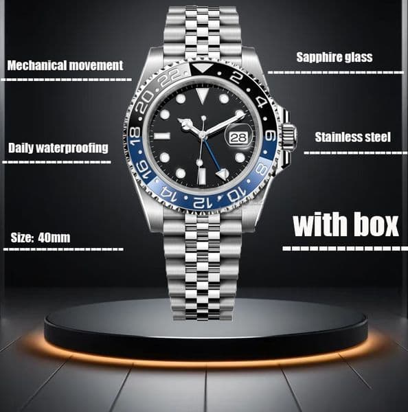 Sapphire Covered Luxury Timepiece with Blue Hands and Solid Stainless Steel Construction - Perfect Unisex Mechanical Watch