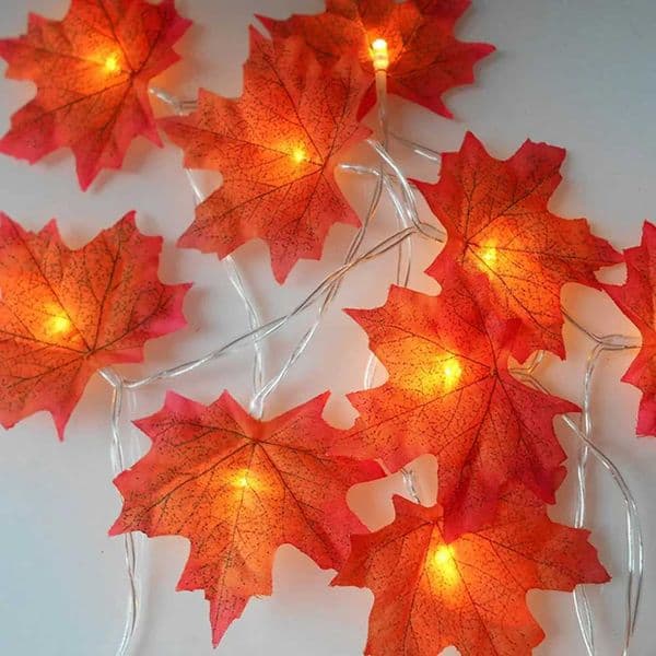1.5M 3M 20 Lamp Maple Leaf Garden LED Fairy Light for Christmas Decoration Autumn String Lantern Festival DIY Halloween Decoration X241015