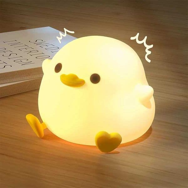 DoD Duck Night Light Cute Duck Light Rechargeable Dimmable Night Light Silicone LED Bedlight Kindergarten Touch SensitiveCL241016