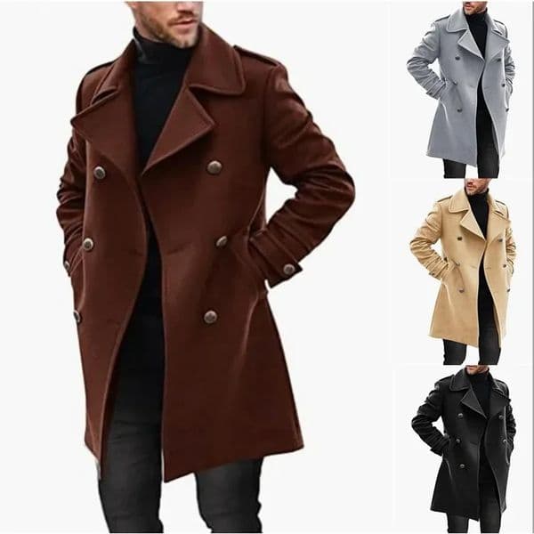 Woolen Mens Coat 2024 Autumn and Winter Product Casual Fashionable Outdoor Warm Windproof Thick Male Clothing 241016