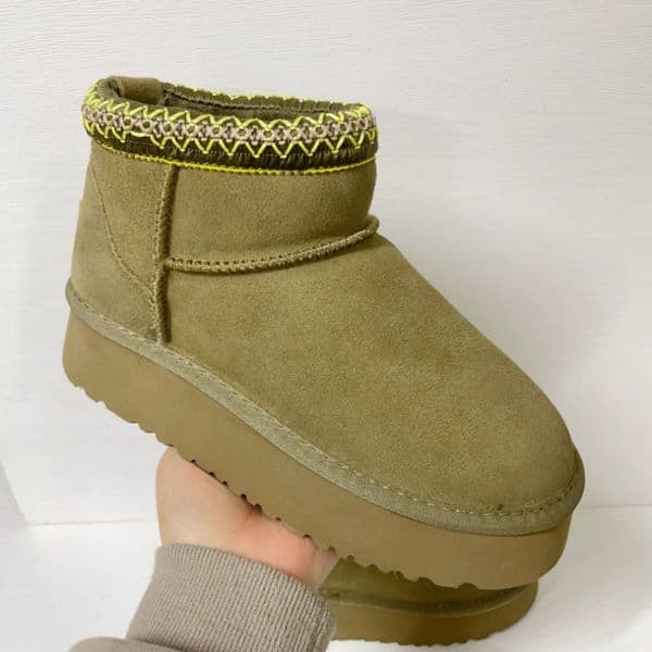 Women Classic Ultra Mini Platform Boot II 2" Platform Height 5cm Australian Winter Snow Designer Tasman Tazz Fur Boots Slippers Ankle Sherpa Sweater thumbnail 2