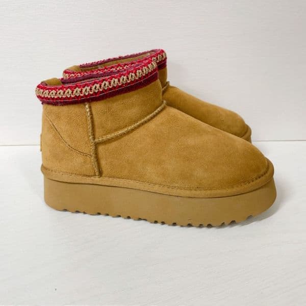 Women Classic Ultra Mini Platform Boot II 2" Platform Height 5cm Australian Winter Snow Designer Tasman Tazz Fur Boots Slippers Ankle Sherpa Sweater