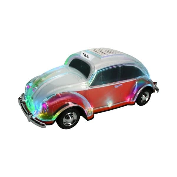 Car Shaped Crystal Taxi Bluetooth Speaker with TF USB FM AUX Handsfree LED Light Autodyne Rechargeable Battery