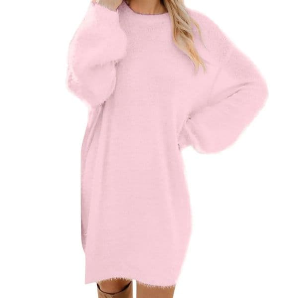 Women Winter Sweater Knit Crewneck Warm Long Sleeve Casual Sweatshirts Dress 241007