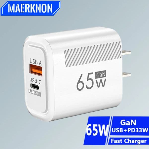 65W PD GaN Charger USB Type C Fast Charging Phone Adapter for iPhone 14 13 12 Xiaomi Huawei Samsung POCO Oneplus Quick Charge3.0