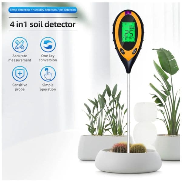4-in-1 household pH meter soil thermometer sunlight and humidity analyzer soil moisture sensor pH plant tester soil garden tool 241016
