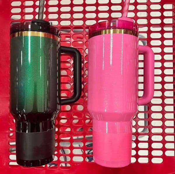 40 OZ ed Emerld Green Gradient gs Cups Insulated Chocolate Gold 40Oz Stainless Steel Tumblers With Handle Lids And Straw Coffee Termos Water Bottles 1017 Y260520