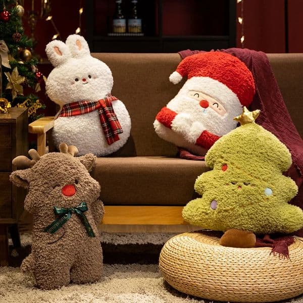 Christmas tree cute reindeer snowman soft padding toys dolls home decor 241017