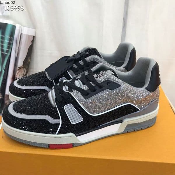 Designer Fashion Trainer sneaker intage Casual Shoes Virgils alligator-embossed black Grey Brown Whi te Green calf leather French Ablohs Mens Shoe bvcx04402