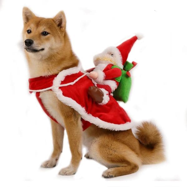 Dog Clothing Christmas Dog Clothing Fun Riding Santa Claus Set Suitable for Small Medium Large Dogs Holiday Puppy Gift Clothing Coat 241016