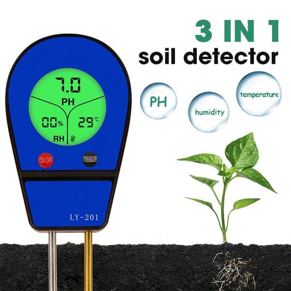 3-in-1 Soil pH Meter Moisture Temperature pH Tester Humidity Sunshine Garden Flower Moisture Detector Soil Moisture Sensor Meter 241016