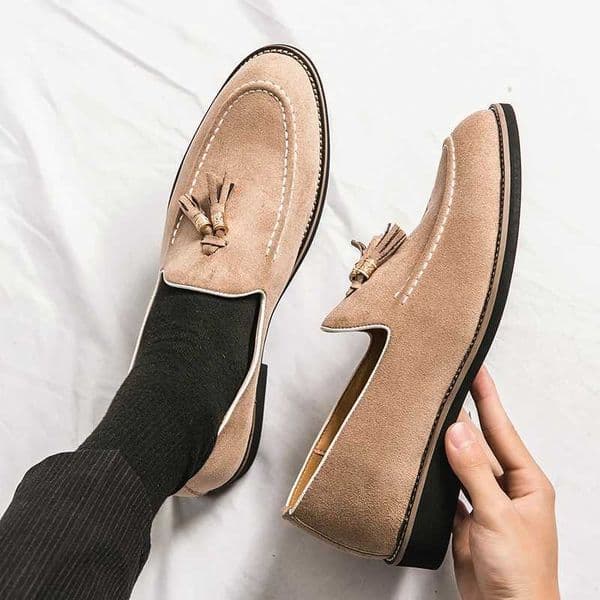 Luxury Designer Men Suede Tassels Blue Green Oxford Brogue Shoes Wedding Prom Homecoming Party Footwear Zapatos HombreXJ250522