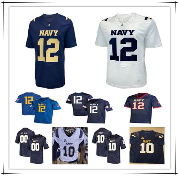Navy College Football Jerseys Blake Horvath Alex Tecza Eli Heidenreich Brandon Chatman Daba Fofana Colin Ramos Jaxson Campbell Rayuan Lane III Landon Robinson 4XL