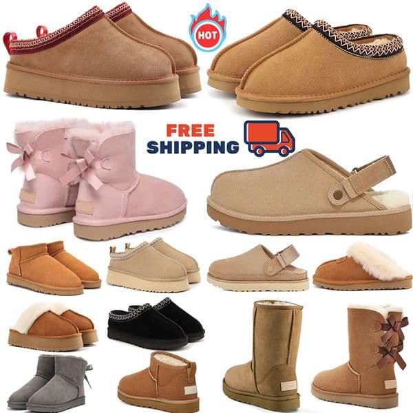 Free Shipping tasman tazz boots designer womens platform winter boot snow shoes classic mini ankle black pink warm shoes