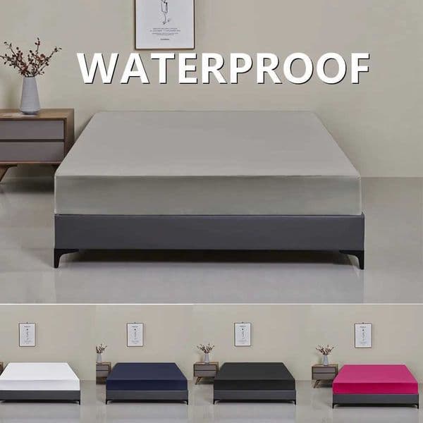 Bed Sheet Waterproof bedding sheets soft and breathable mattress covers gray solid color bedding covers washable M241018