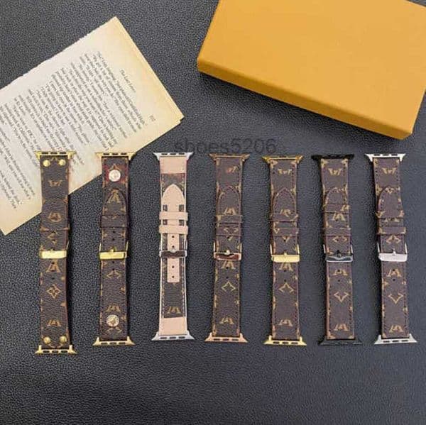 Designer Watchbands Strap For Apple Watch Band 44 42 45 38 40 41 49 mm iwatch 8 7 6 5 4 3 2 Bands Man And Woman Genuine Leather wer Letter Print