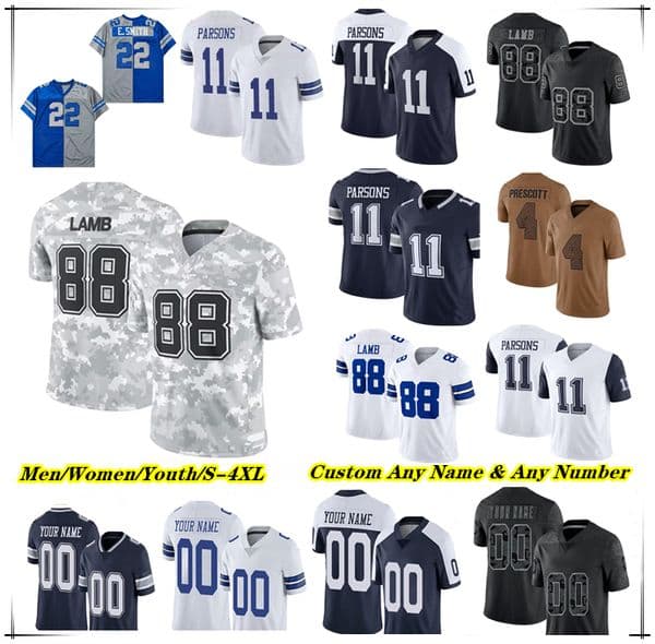 Dak Prescott CeeDee Lamb Jersey Football Rico Dowdle Ezekiel Elliott Jalen Tolbert Jake Ferguson Eric Kendricks Micah Parsons DeMarcus Lawrence Trevon Diggs Smith