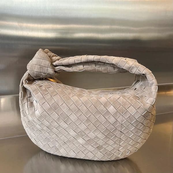 Woven Real Genuine Leather Totes Shoulder Bag Knot Handbags Suede Knitted Handmade High Quality Womens Designer Bags Women