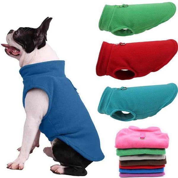 Winter Warm Fleece Dogs Clothes Soft Pet Jacket Vest with D-Ring for Small Puppy Cats Coat Chihuahua French Bulldog Pug CostumeXJ241018