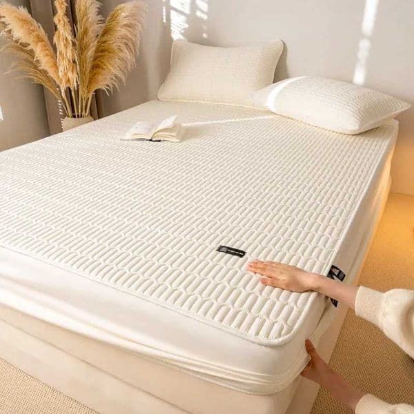 Elastic band waterproof embossed cotton breathable veneer bed sheet 150/160/180x200cm non slip bed sheet M241018