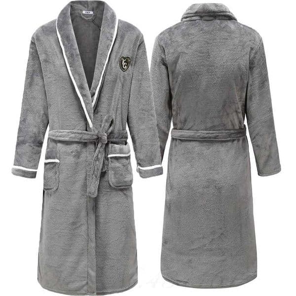 PLUS SIZE Flannel Men Robe Lounge Wear Thicken Warm Coral Fleece Sleepwear Nightwear Lingerie Loose Bathrobe Gown Home ClothesXJ241018